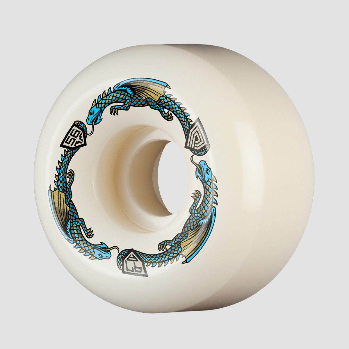 Powell Peralta Dragon Formula 97A V6 Skateboard Wheels Off White/Blue 56x36mm