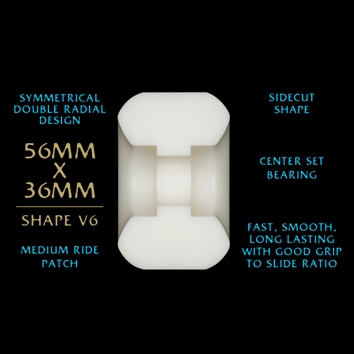 Powell Peralta Dragon Formula 97A V6 Skateboard Wheels Off White/Blue 56x36mm