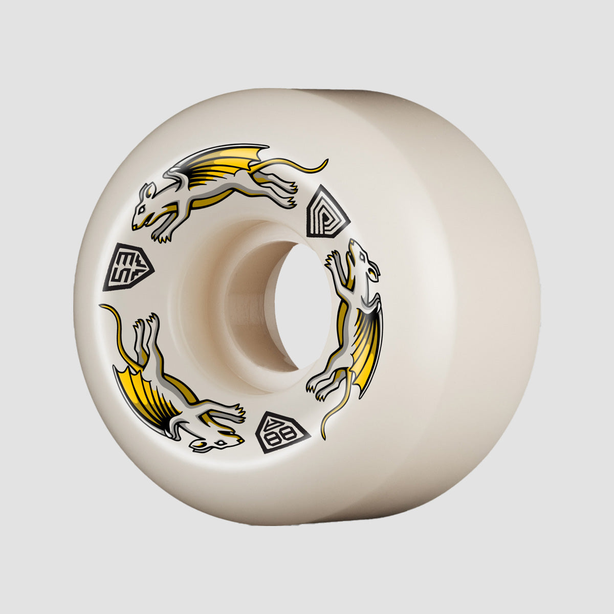 Powell Peralta Dragon Formula Nano Rats 88A Skateboard Wheels White 53x 33mm