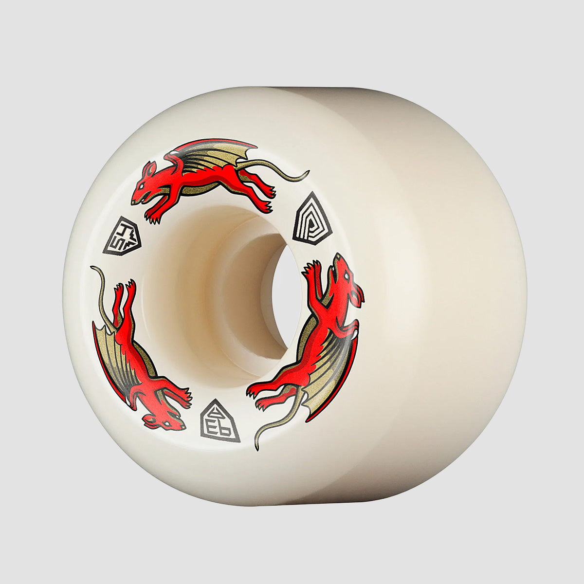 Powell Peralta Dragon Formula Nano Rats 93A AA2 Skateboard Wheels Off White/Red 54x39mm