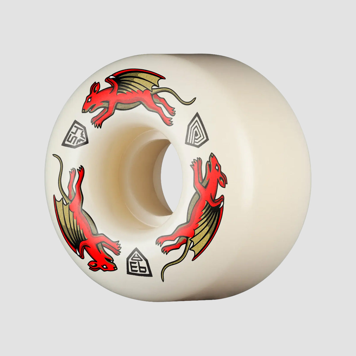 Powell Peralta Dragon Formula Nano Rats 93A AV4 Skateboard Wheels Off White/Red 54x34mm