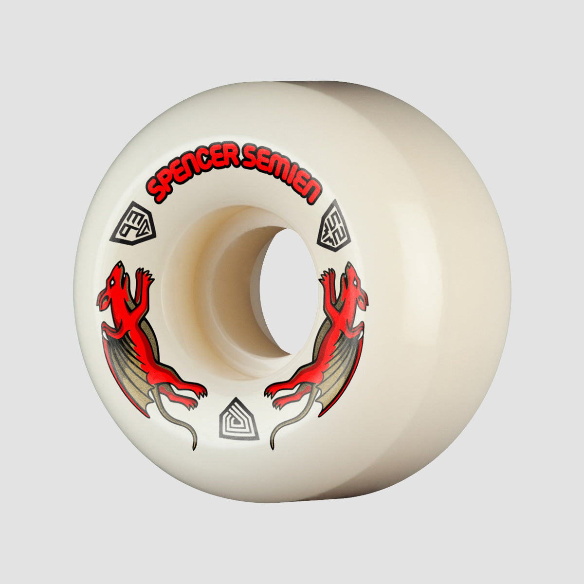 Powell Peralta Dragon Formula Nano Rats Spencer Semien 93A AV5 Skateboard Wheels Off White/Red 52x30mm