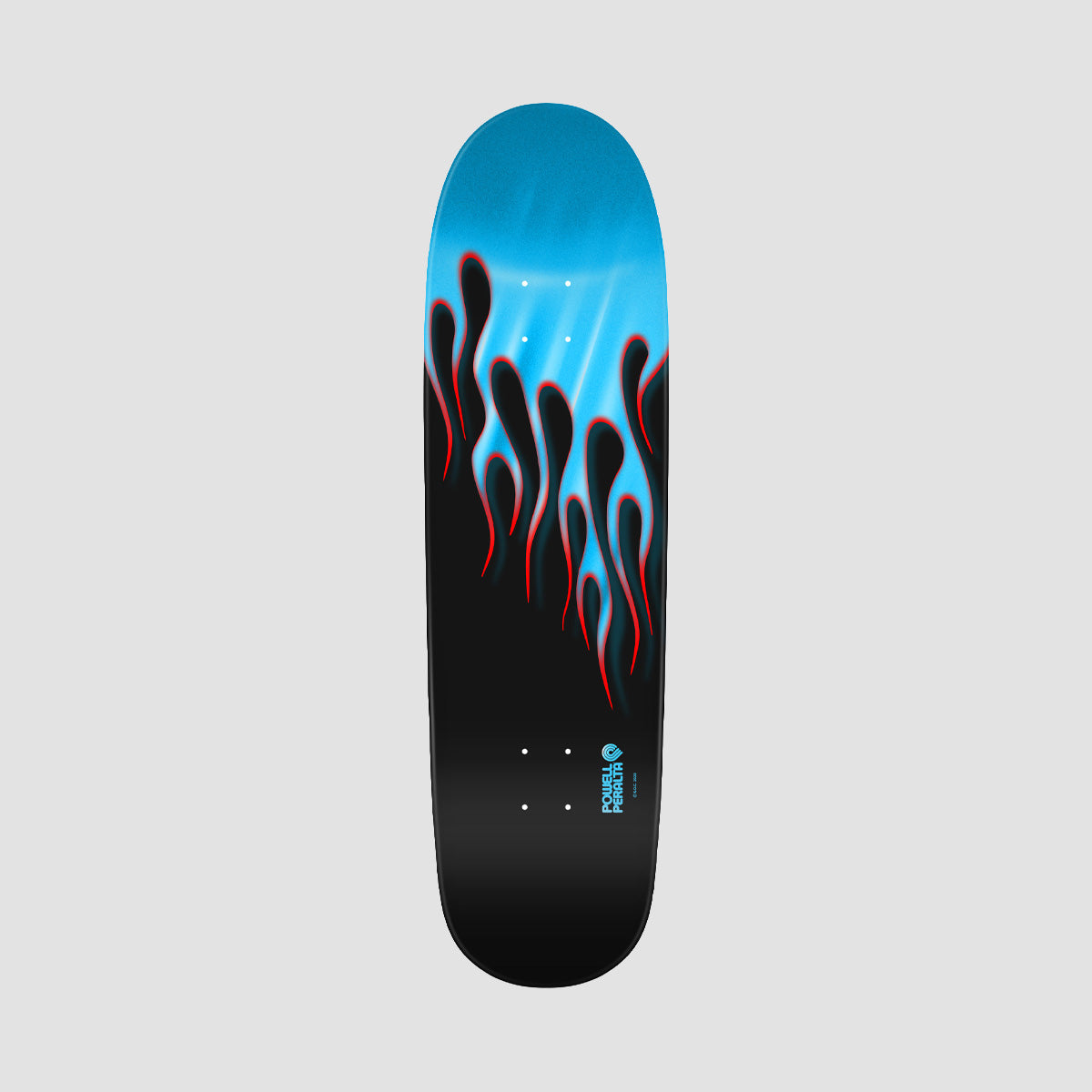 Powell Peralta Hot Rod Flames Reissue Skateboard Deck Black/Light Blue Foil - 9.375"