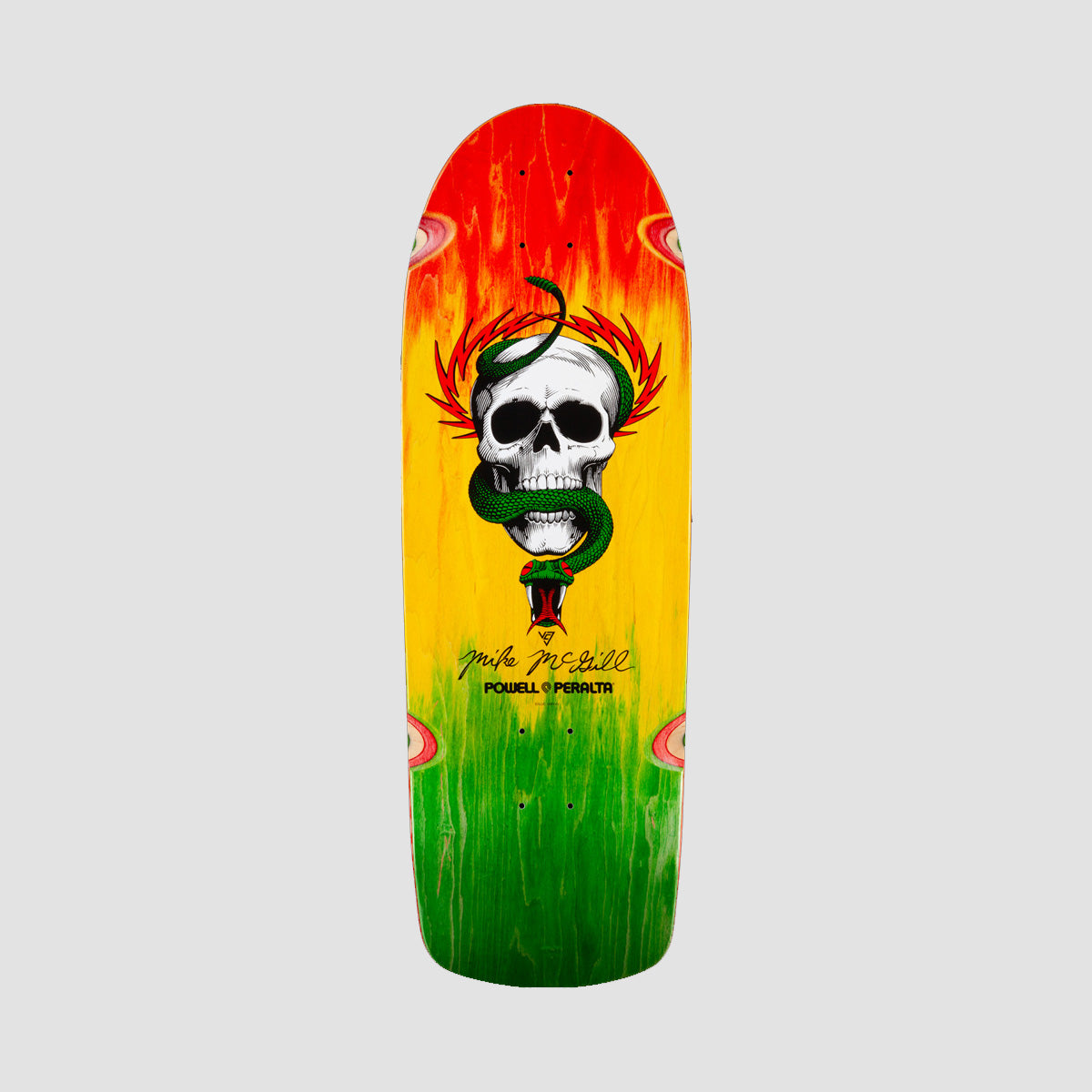 Powell Peralta Mike McGill Skull & Snake Skateboard Deck Rasta Fade - 10"