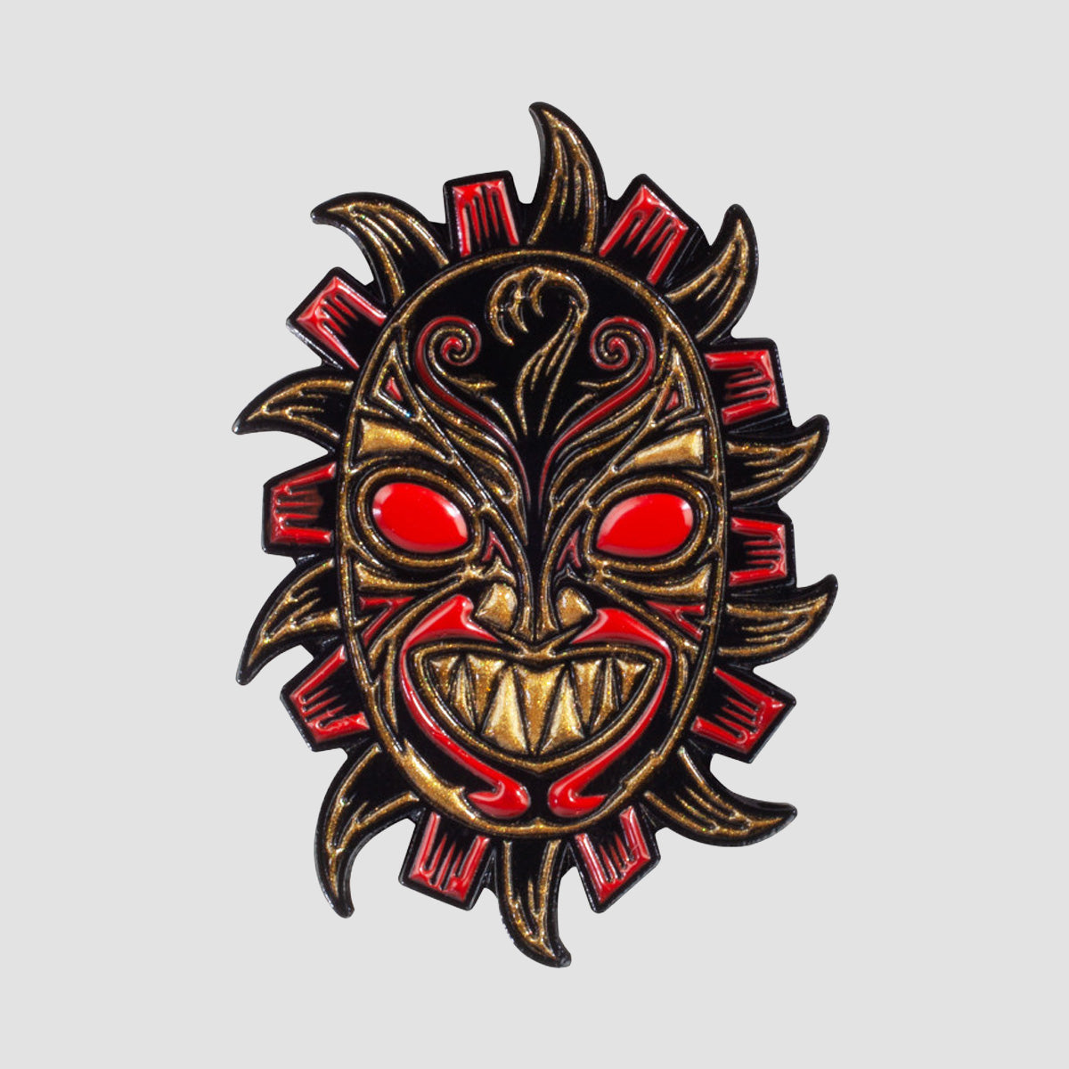 Powell Peralta Nicky Guerrero Mask Lapel Pin Red/Metallic Gold