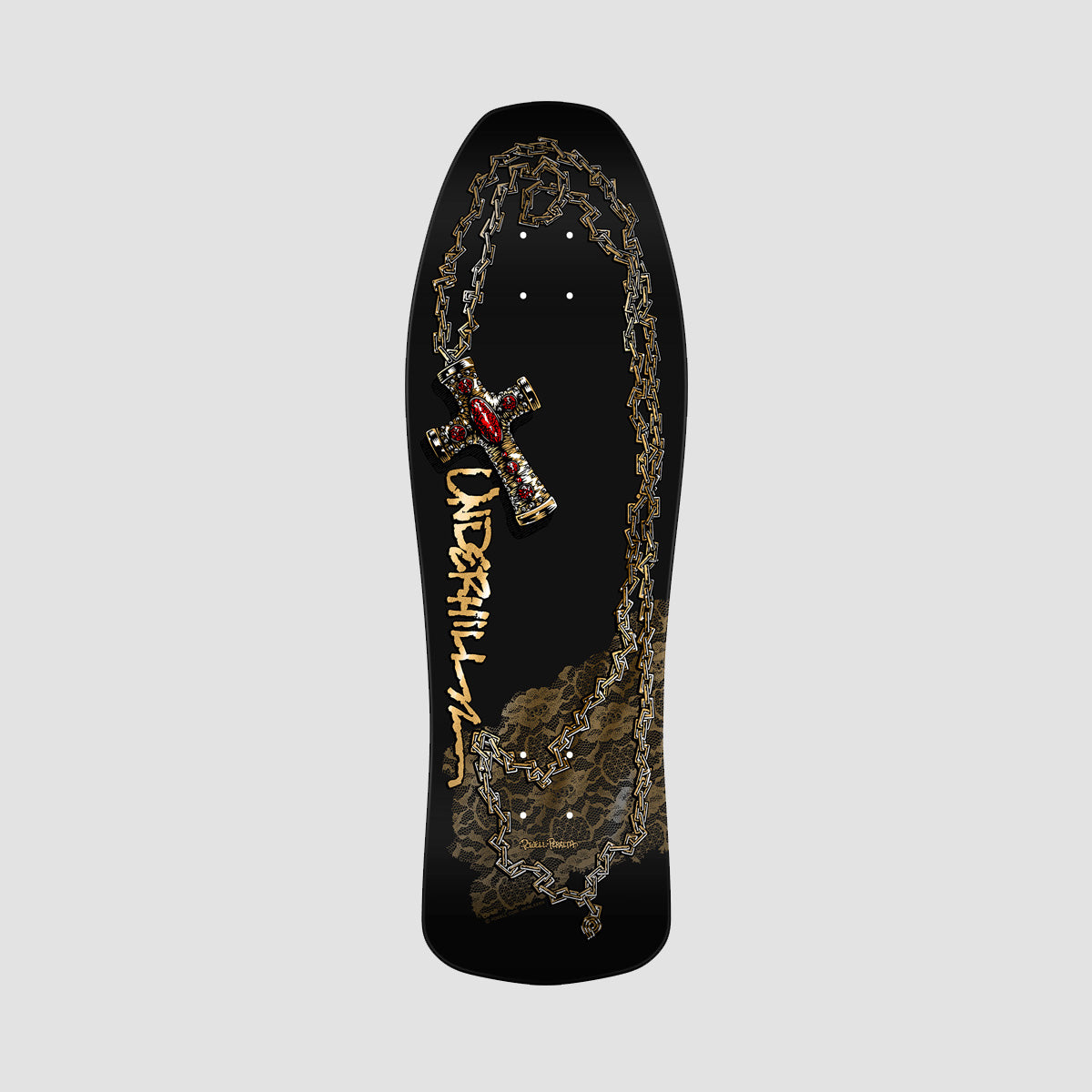 Powell Peralta Ray Underhill Cross 175 Skateboard Deck Black/Gold Foil - 10"