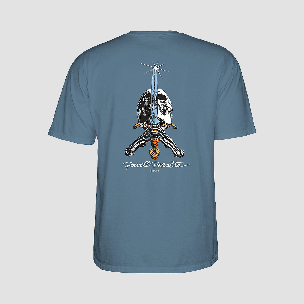 Powell Peralta Skull and Sword T-Shirt Indigo Blue