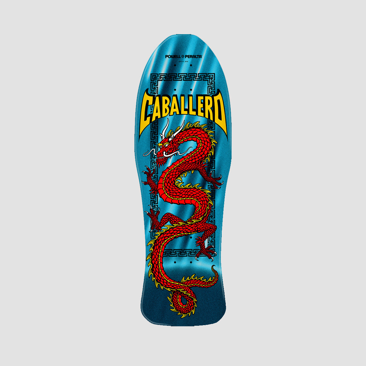 Powell Peralta Steve Caballero Chinese Dragon Reissue Skateboard Deck Aqua Foil - 10"