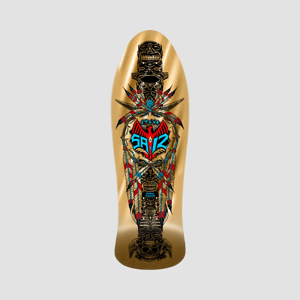 Powell Peralta Steve Saiz Totem 282 Skateboard Deck Gold Foil - 10"
