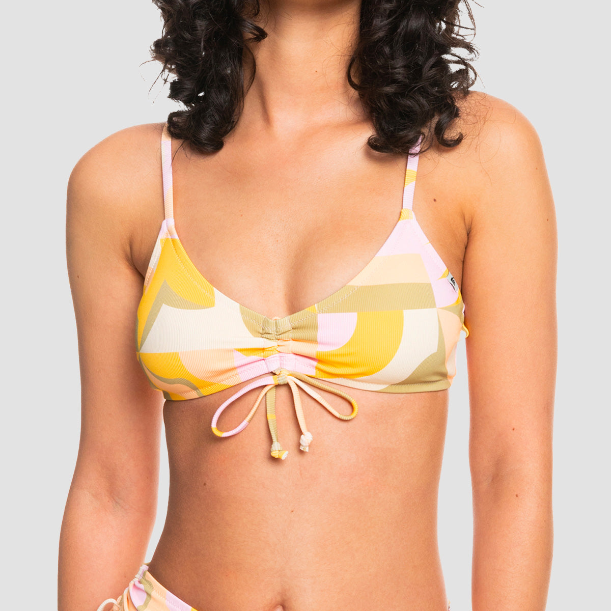 Quiksilver Classic Ruched Bikini Top Saffron Geo Paradiso - Womens