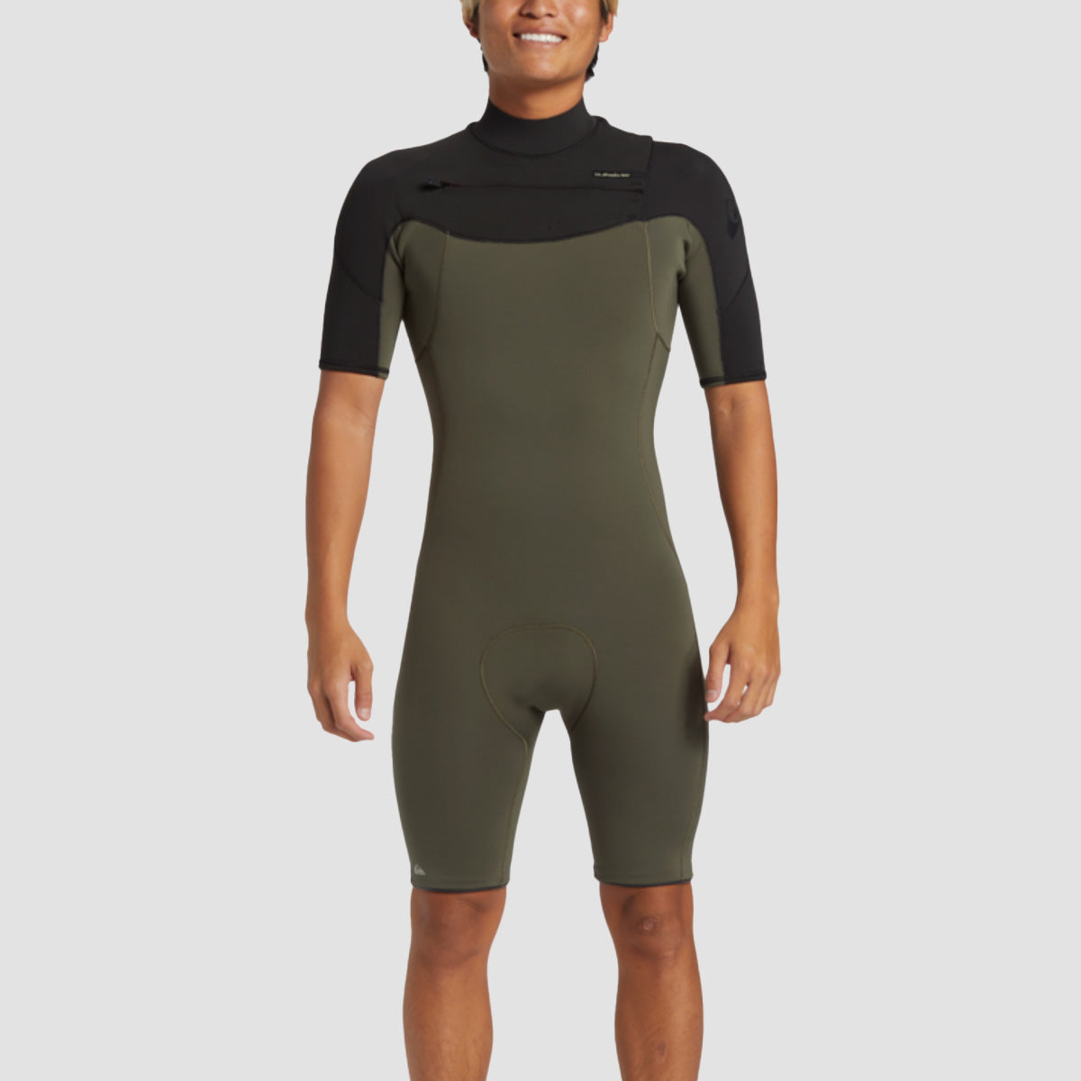 Quiksilver Everyday Sessions 2/2mm Chest Zip Shorty Wetsuit Thyme