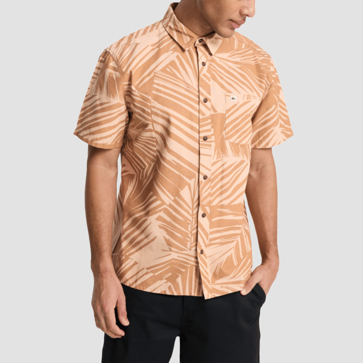 Quiksilver Forkhill Short Sleeve Shirt Khaki Nat Geo