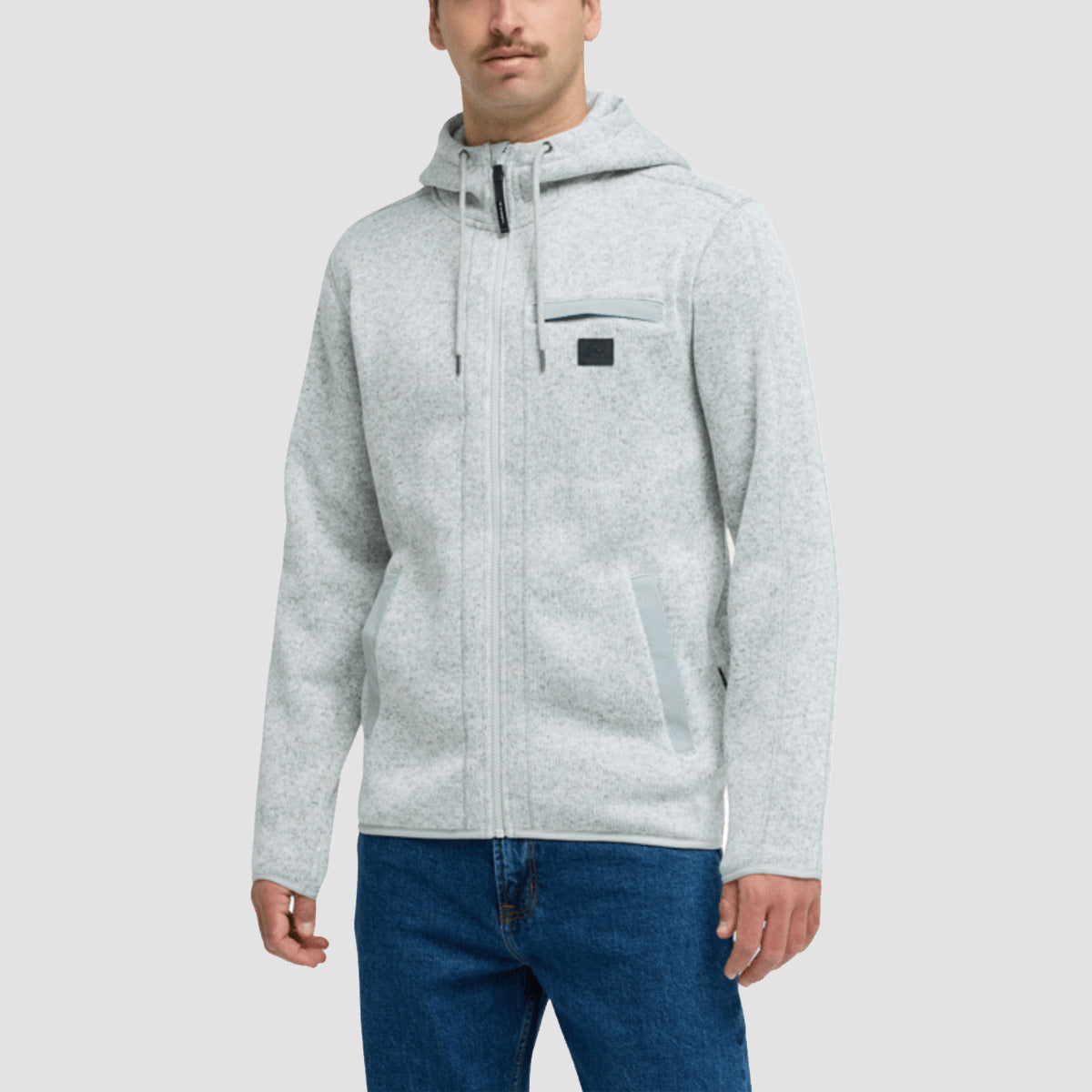 Quiksilver Keller Outdoor Zip Hoodie Light Grey Heather