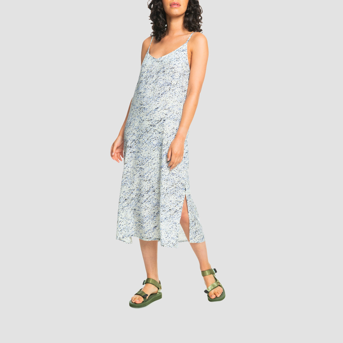 Quiksilver Long Summer Slip Dress Hydrangea Animinimal - Womens