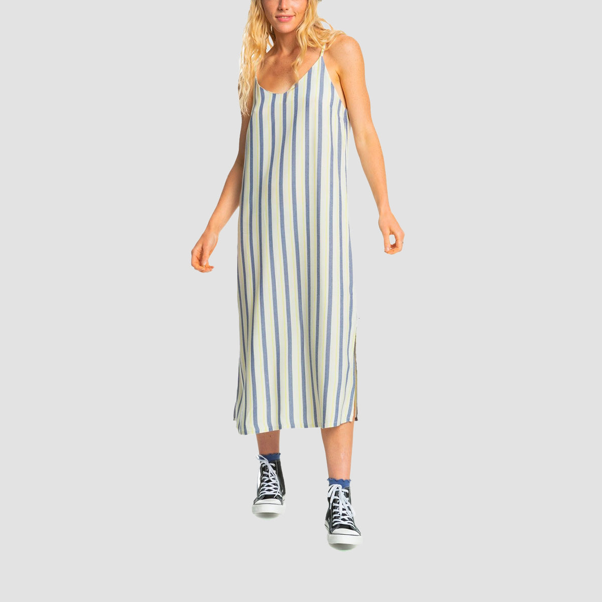 Quiksilver Long Summer Slip Dress Marlin Stripes Sunday - Womens