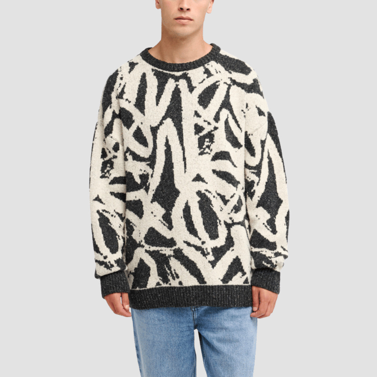 Quiksilver Maglia Liam Jacquard Sweater Bone White Spray Can 64