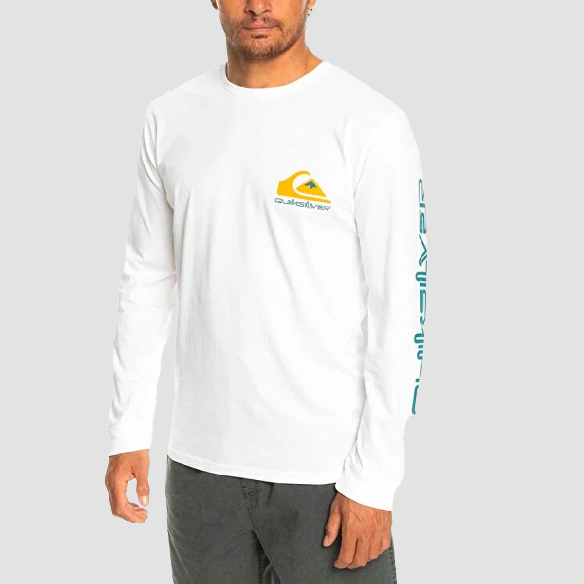 Quiksilver Omni Logo Longsleeve T-Shirt White