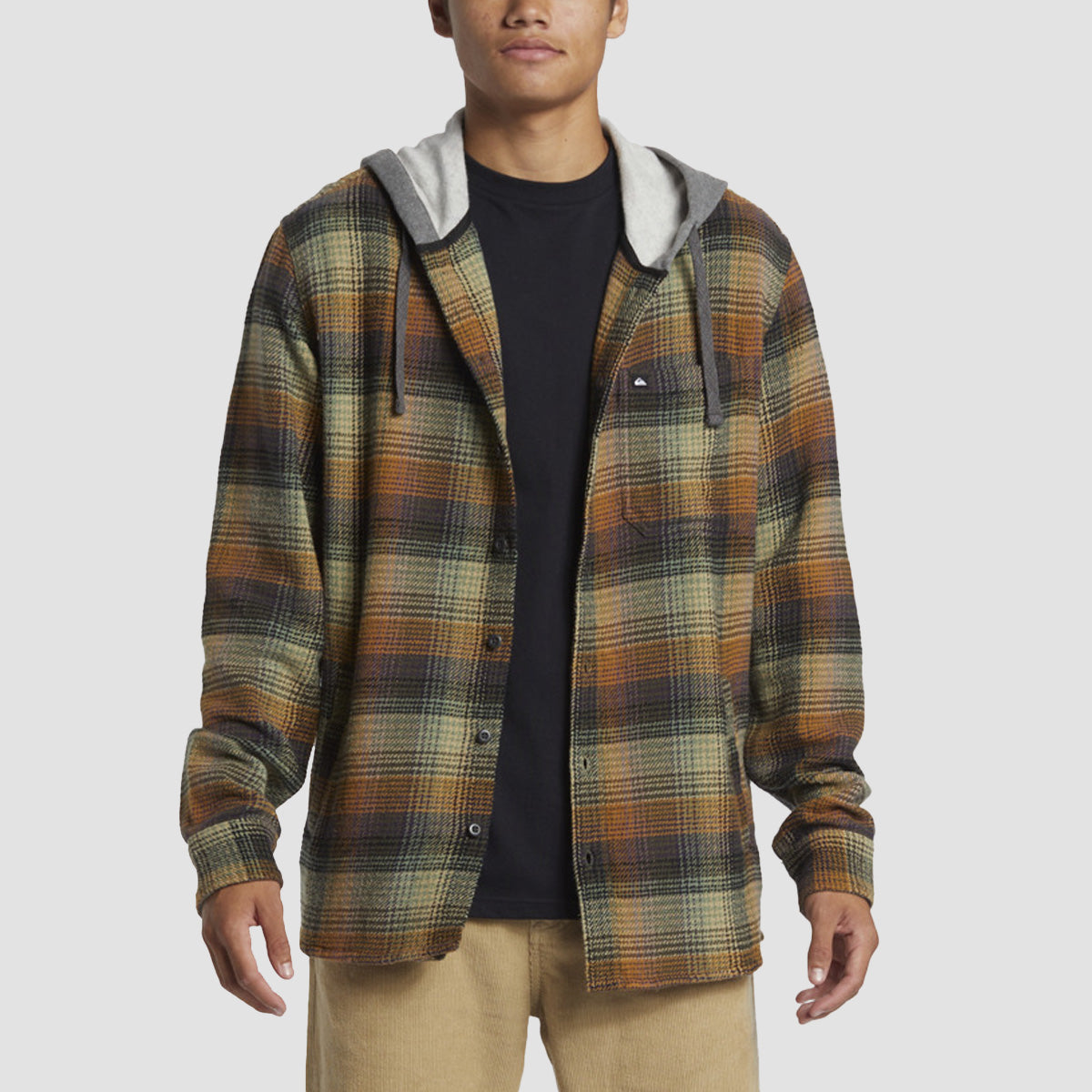 Quiksilver Sandbar Hooded Flannel Shirt Grapeleaf