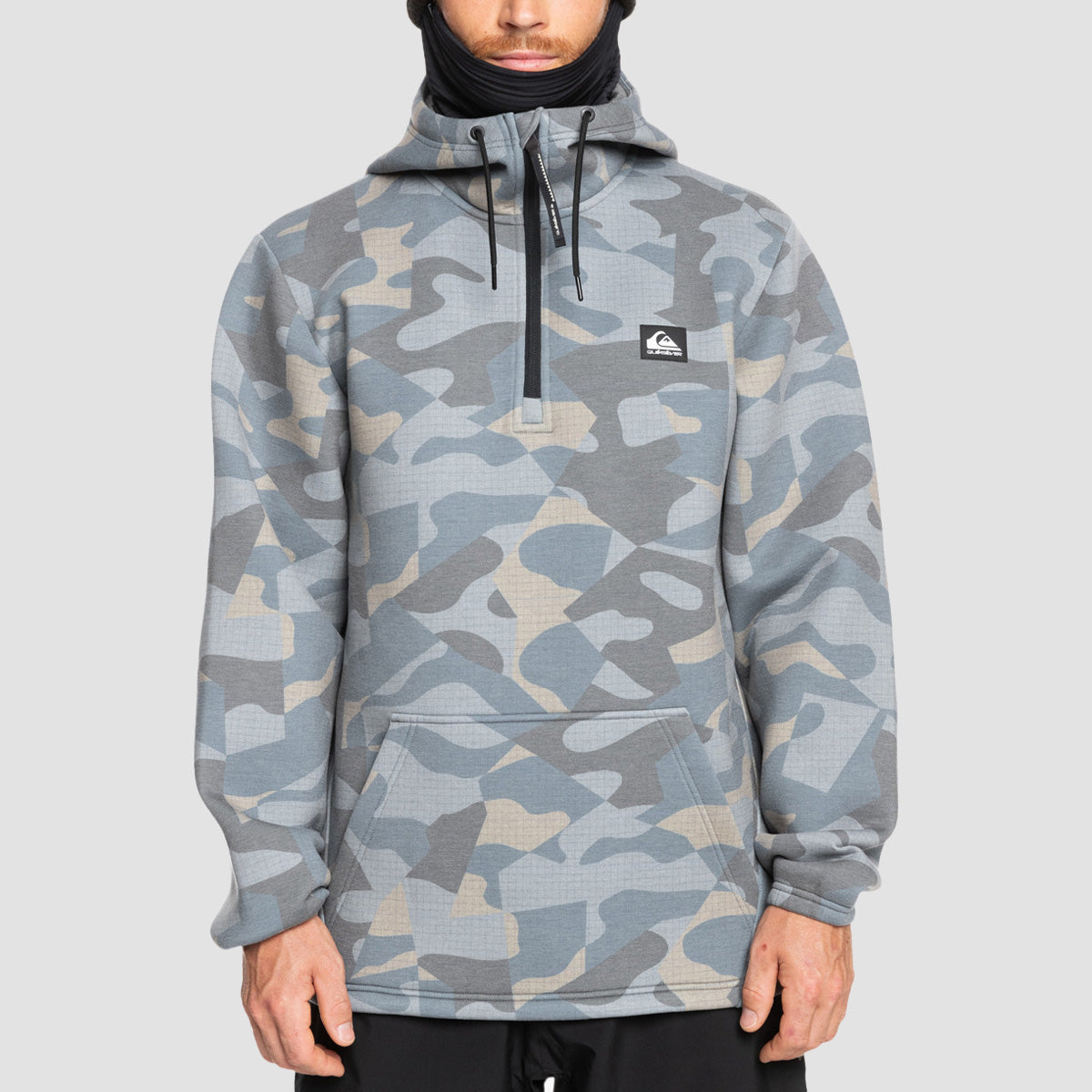 Quiksilver Shredder Snow Pullover Hoodie Puzzle Camo Ice Flow