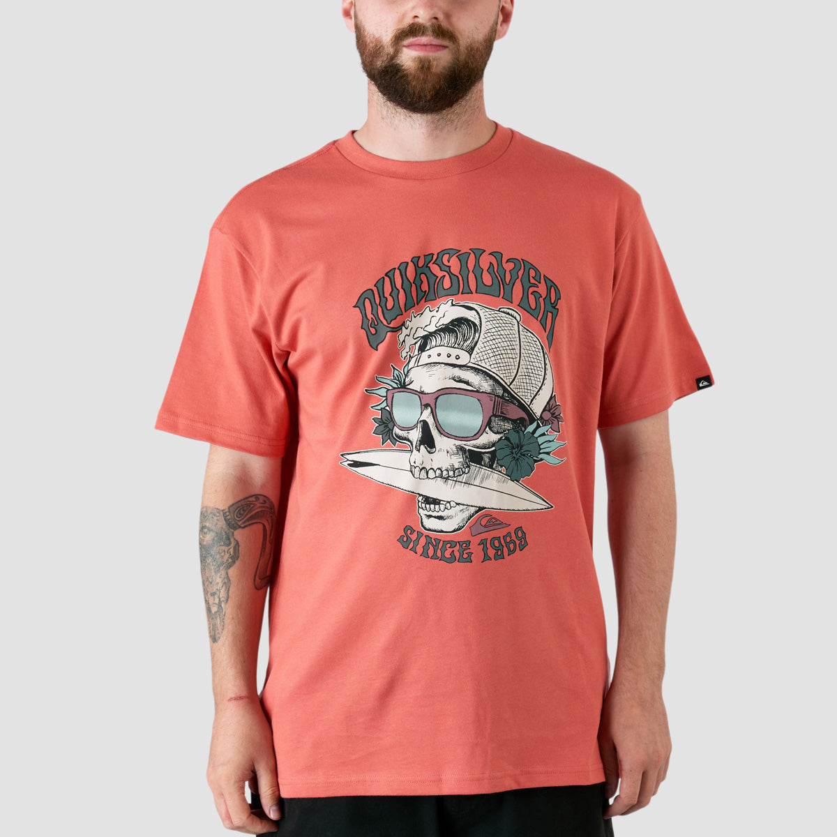 Quiksilver Skull 69 T-Shirt Spiced Coral