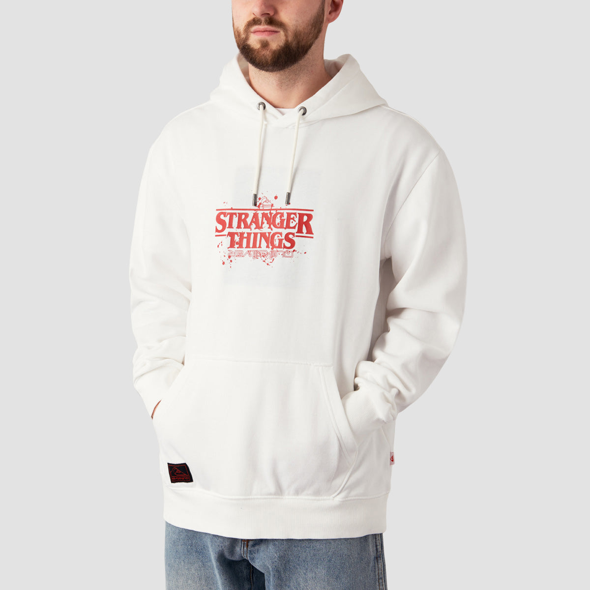 Quiksilver x Stranger Things Official Logo Pullover Hoodie White