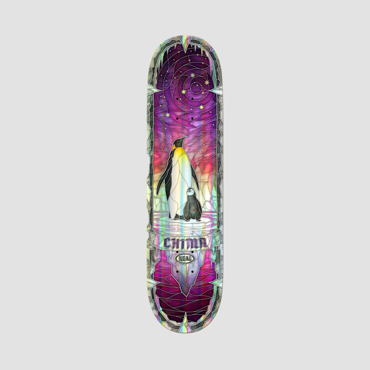 Real Chima Holographic Rainbow Skateboard Deck - 8.25"