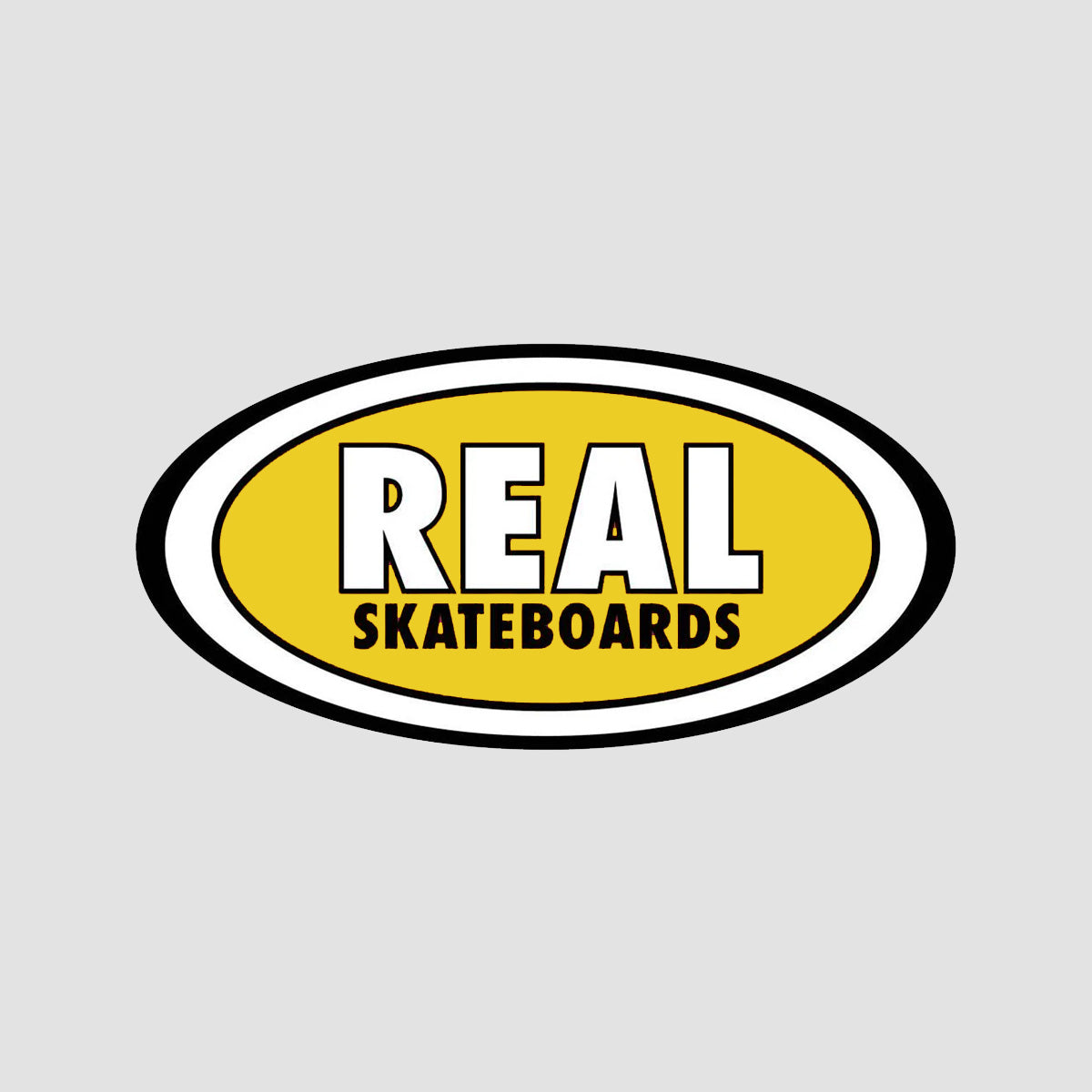 Real Oval Sticker Yellow 190x95mm