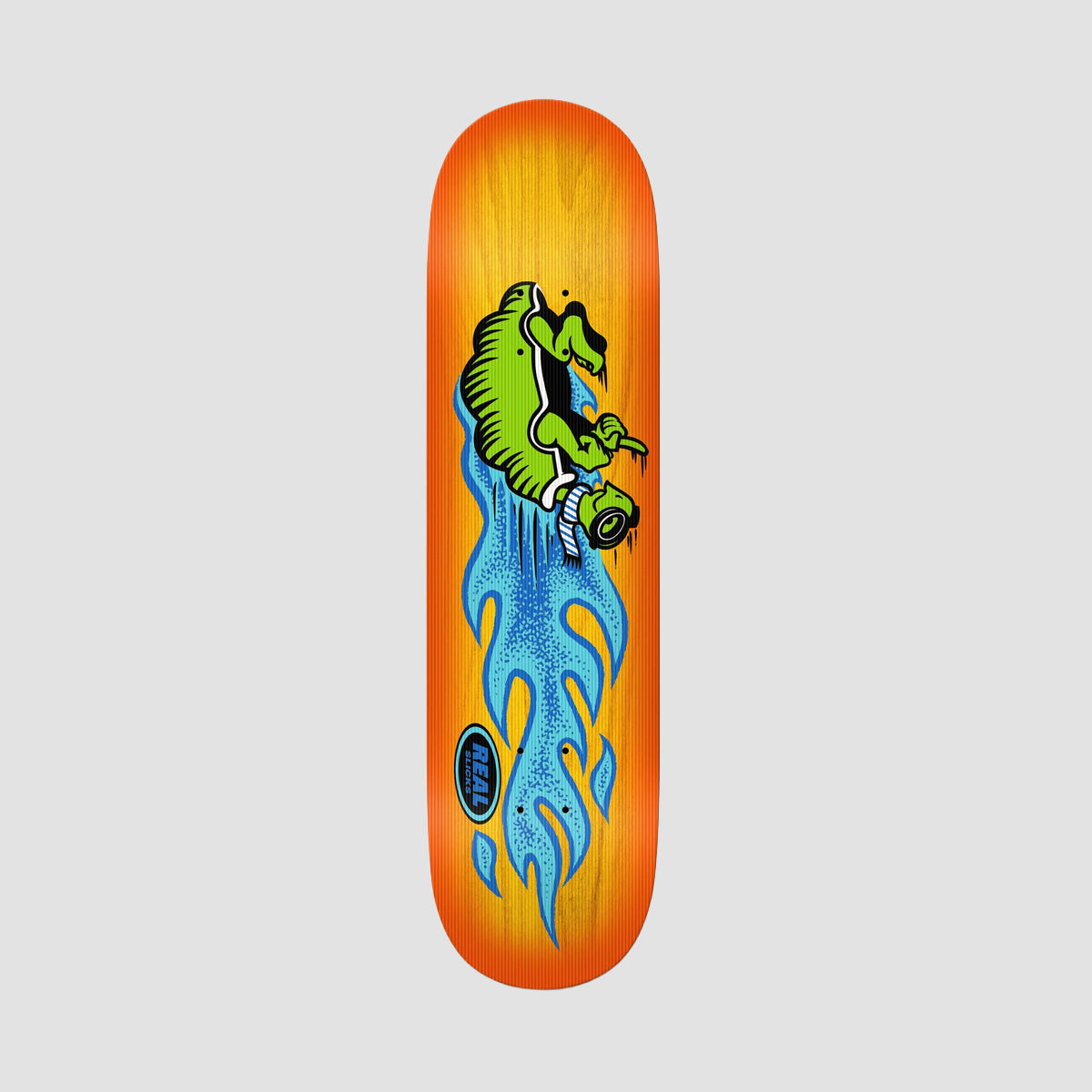 Real Team Slicks Skateboard Deck Yellow - 8.25"