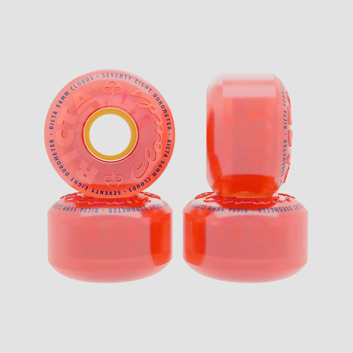 Ricta Clouds 78a Skateboard Wheels Pink/Citrus 56mm