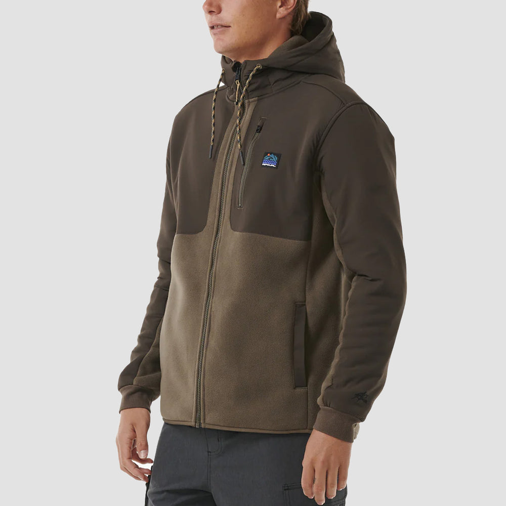 Straight Rip Jacket Rip Curl Anti Series Search Hooded Fleece Jacket Rock