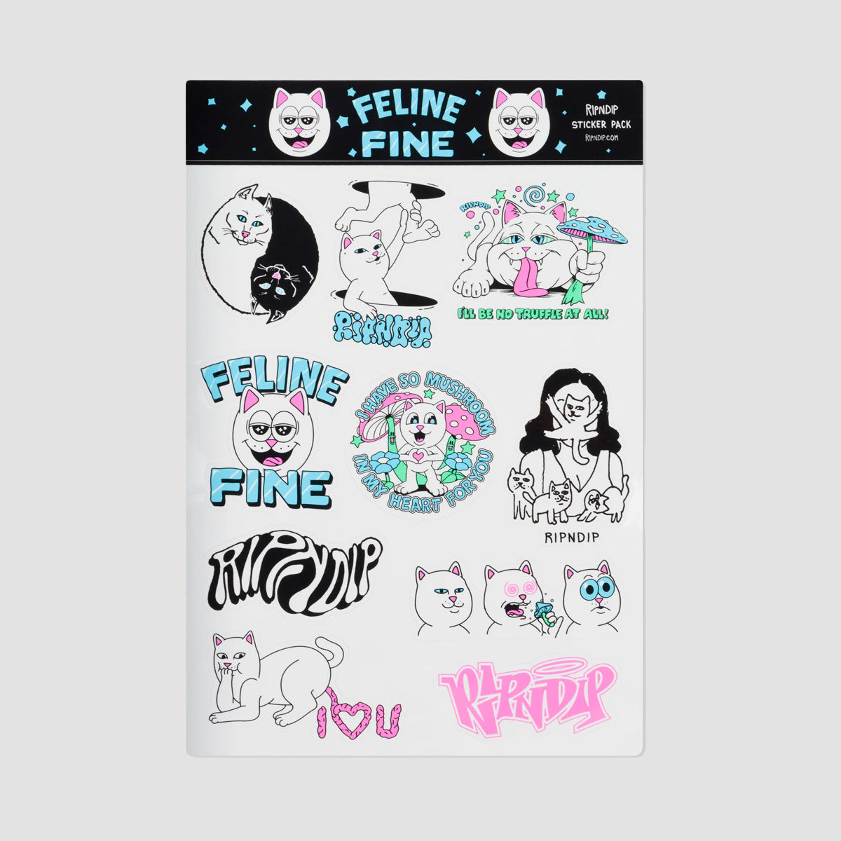 Ripndip Feline Fine Sticker Sheet Multi
