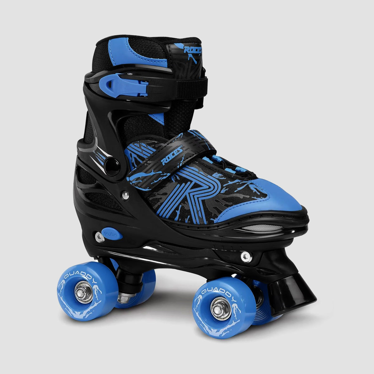 Roces Quaddy 3.0 Adjustable Quad Skates Black/Astro Blue - Kids