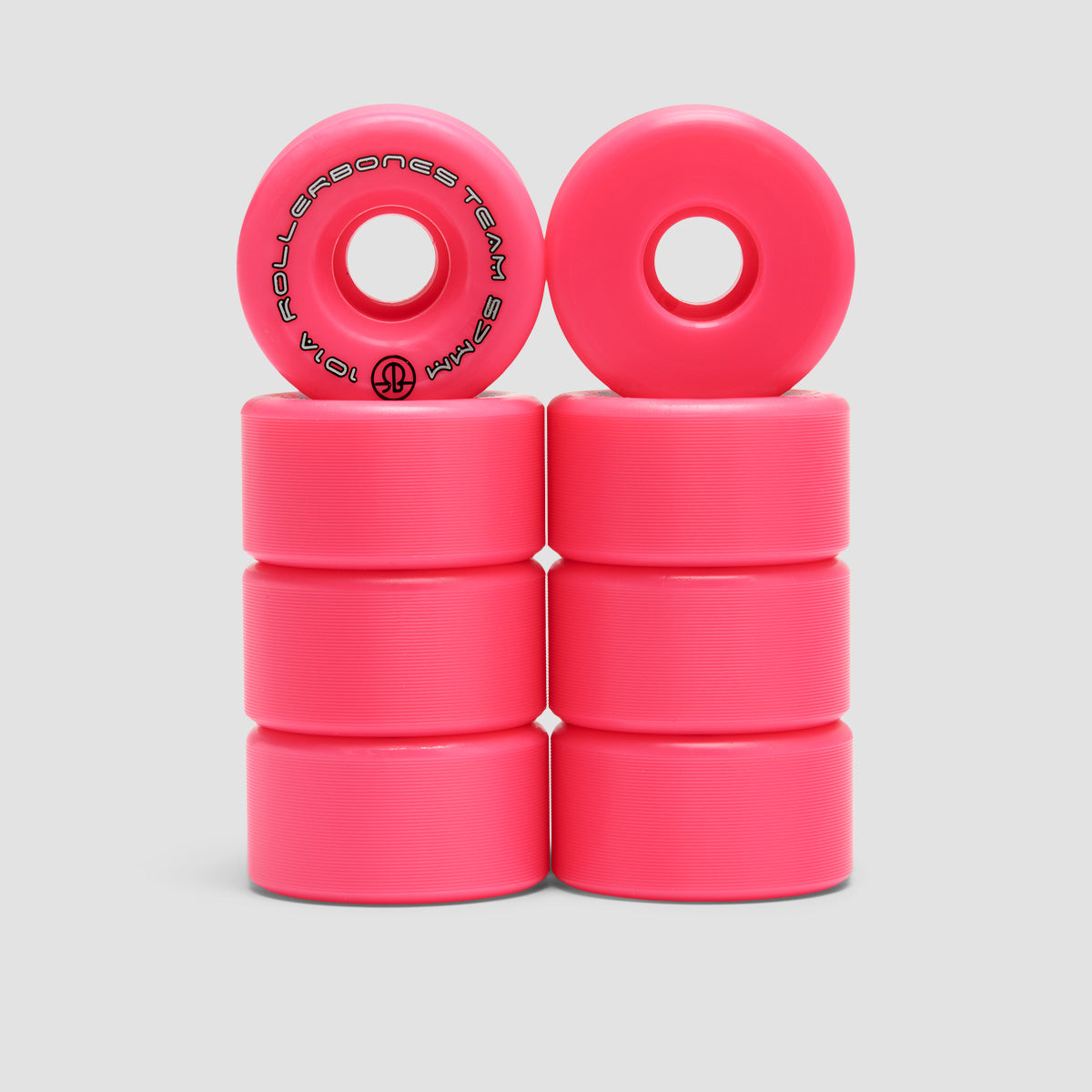 Rollerbones Team Logo 101a Quad Wheels x8 Pink 57mm