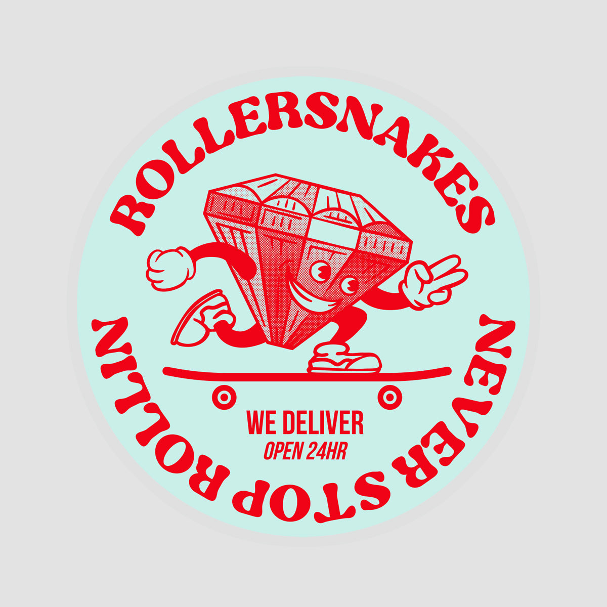 Rollersnakes Ruby Guy Sticker 100mm