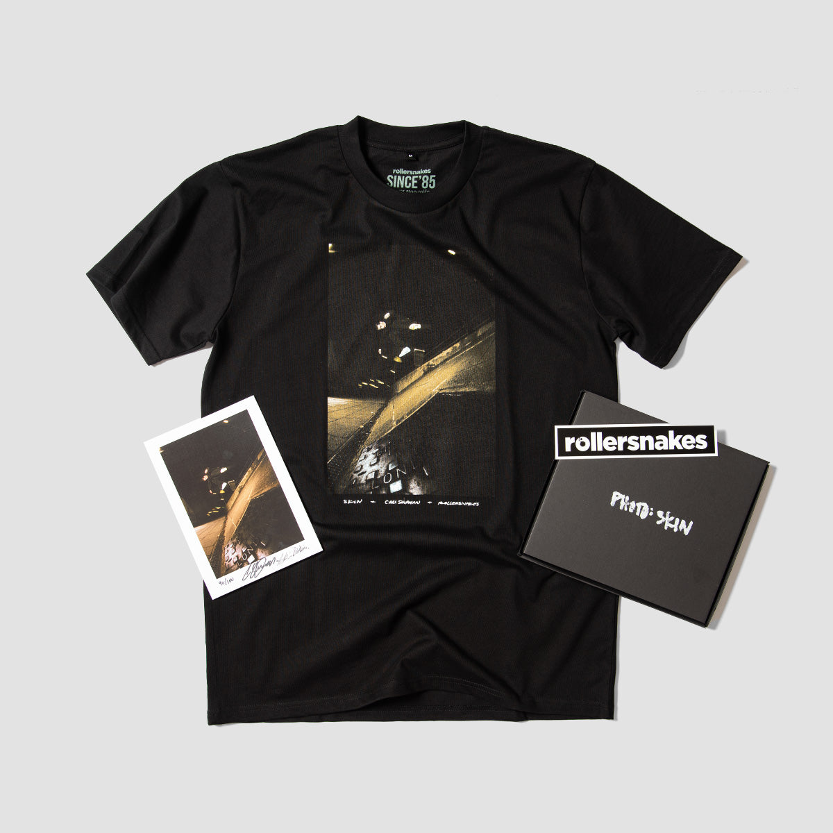Rollersnakes Skin x Shipman Premium Organic T-Shirt And Print Box Set Black