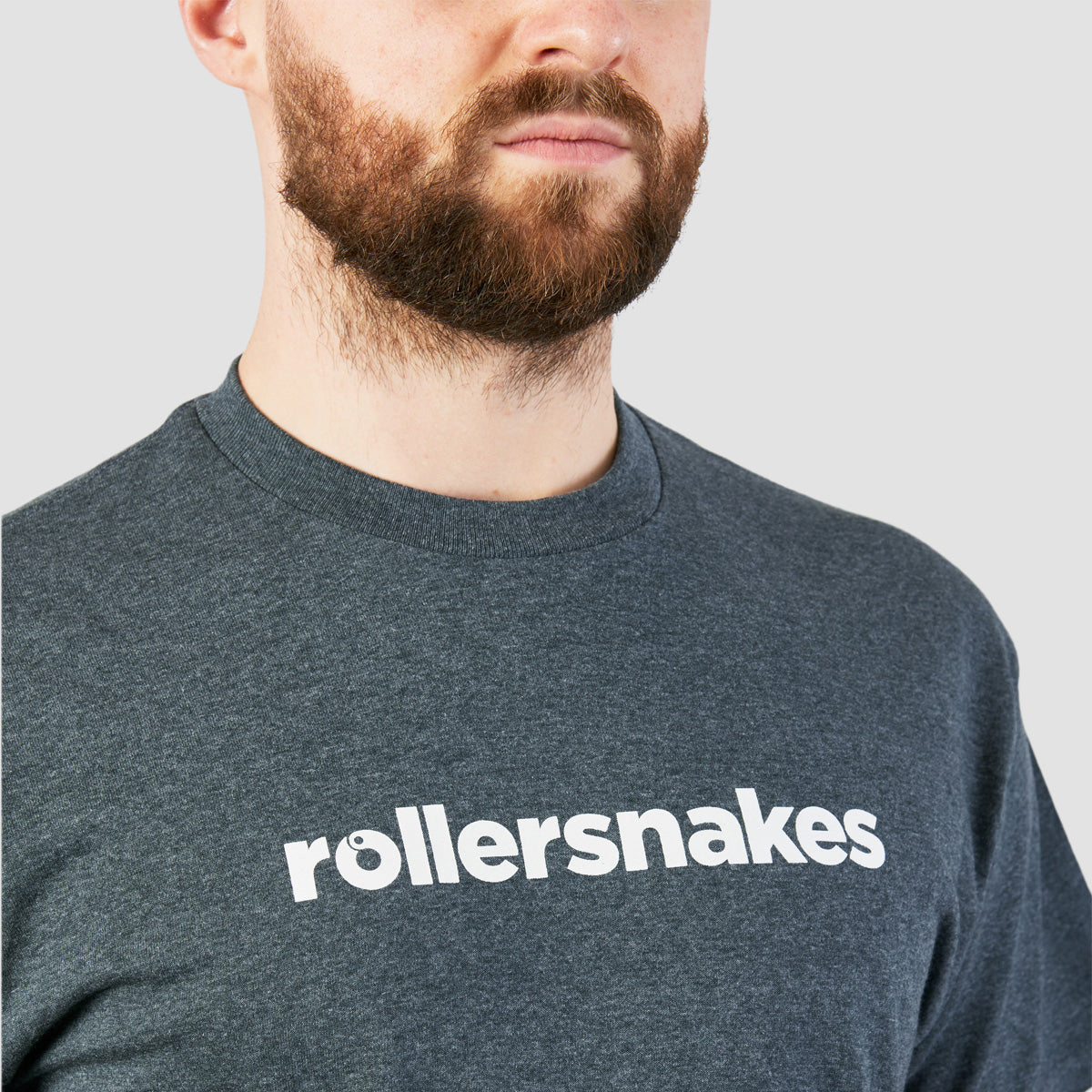 Rollersnakes WordMark T-Shirt Dark Heather Grey