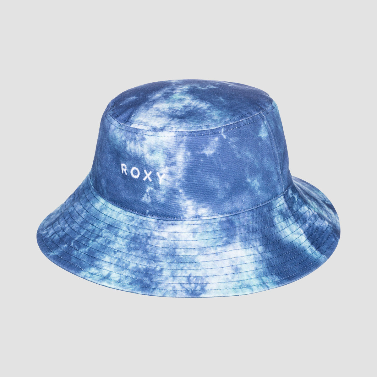 Roxy Aloha Sunshine Reversible Bucket Hat Bijou Blue Long Weekend S - Womens