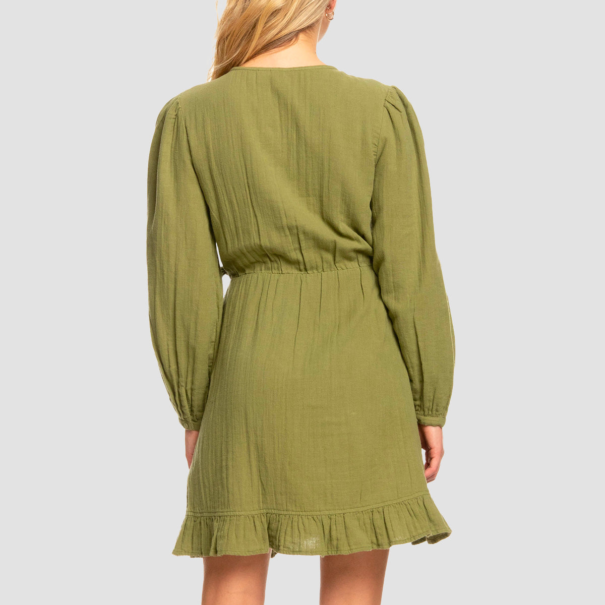 Roxy Bright And Shine Long Sleeve Dress Loden Green - Womens