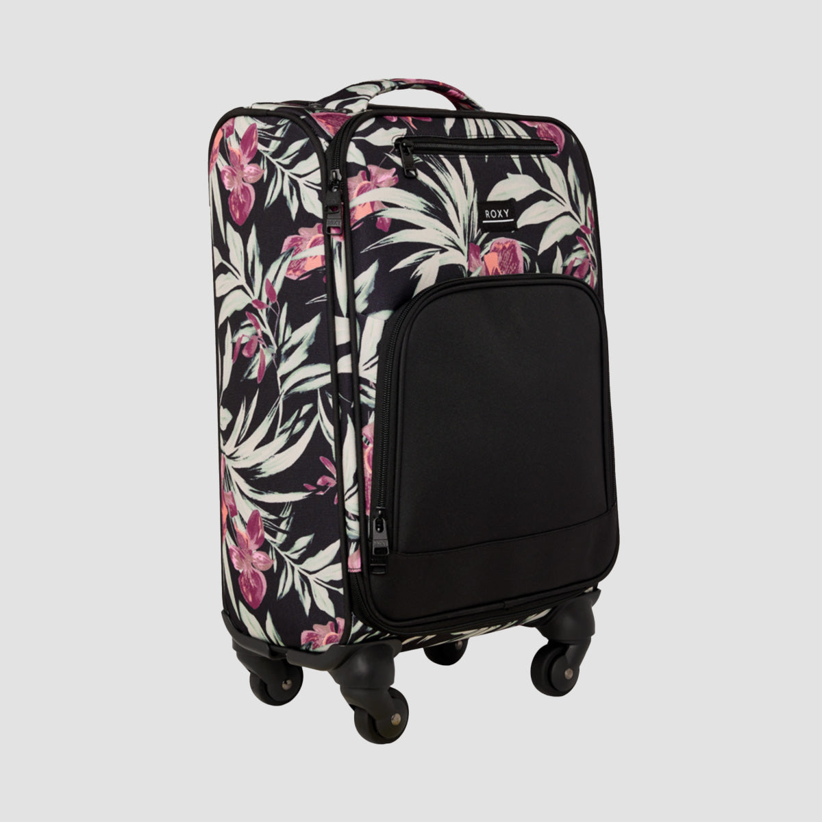 Roxy Cabin Island 32L Wheelie Suitcase Anthracite Wind Swept Floral - Womens