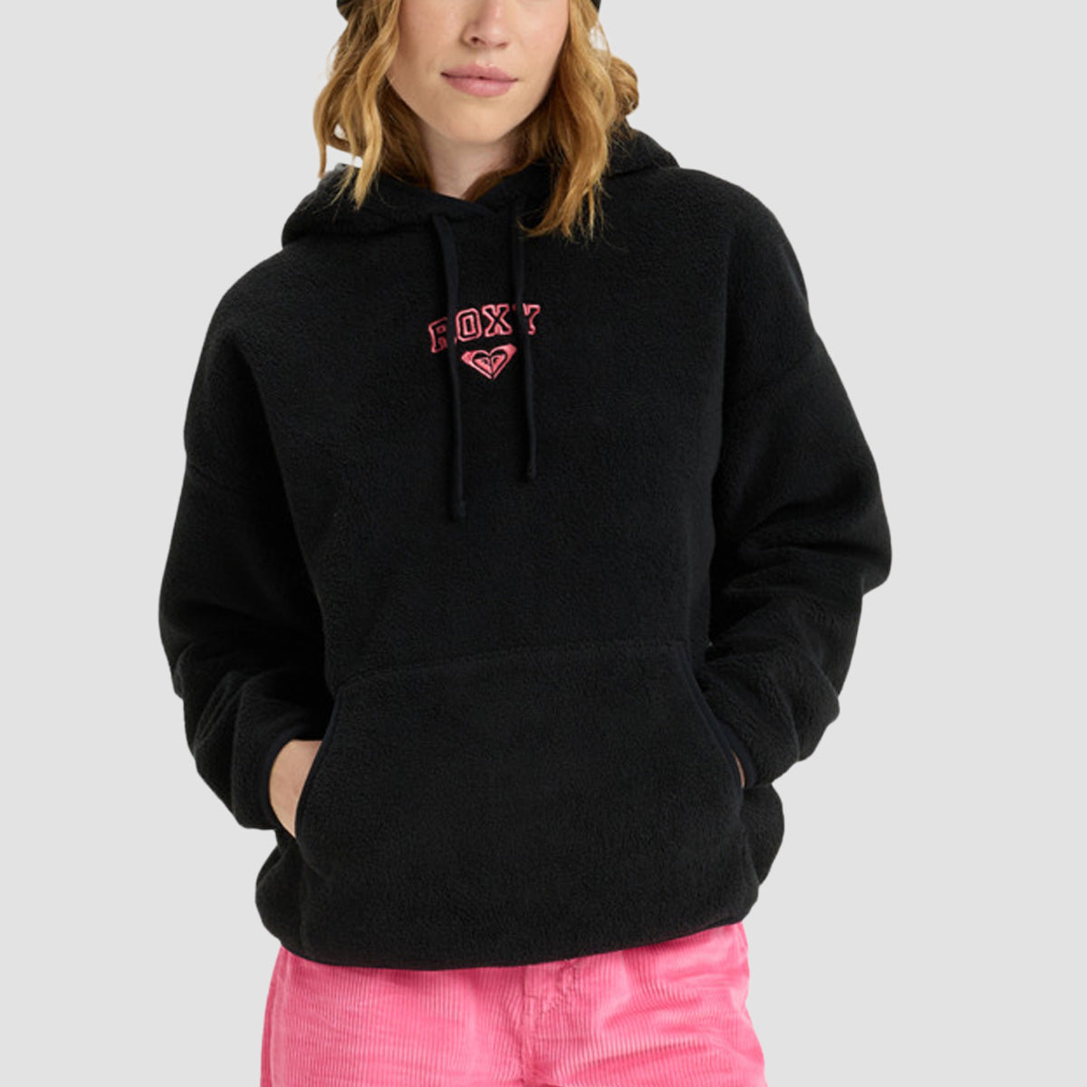 Roxy Cool Calling Polar Fleece Pullover Hoodie Anthracite - Womens