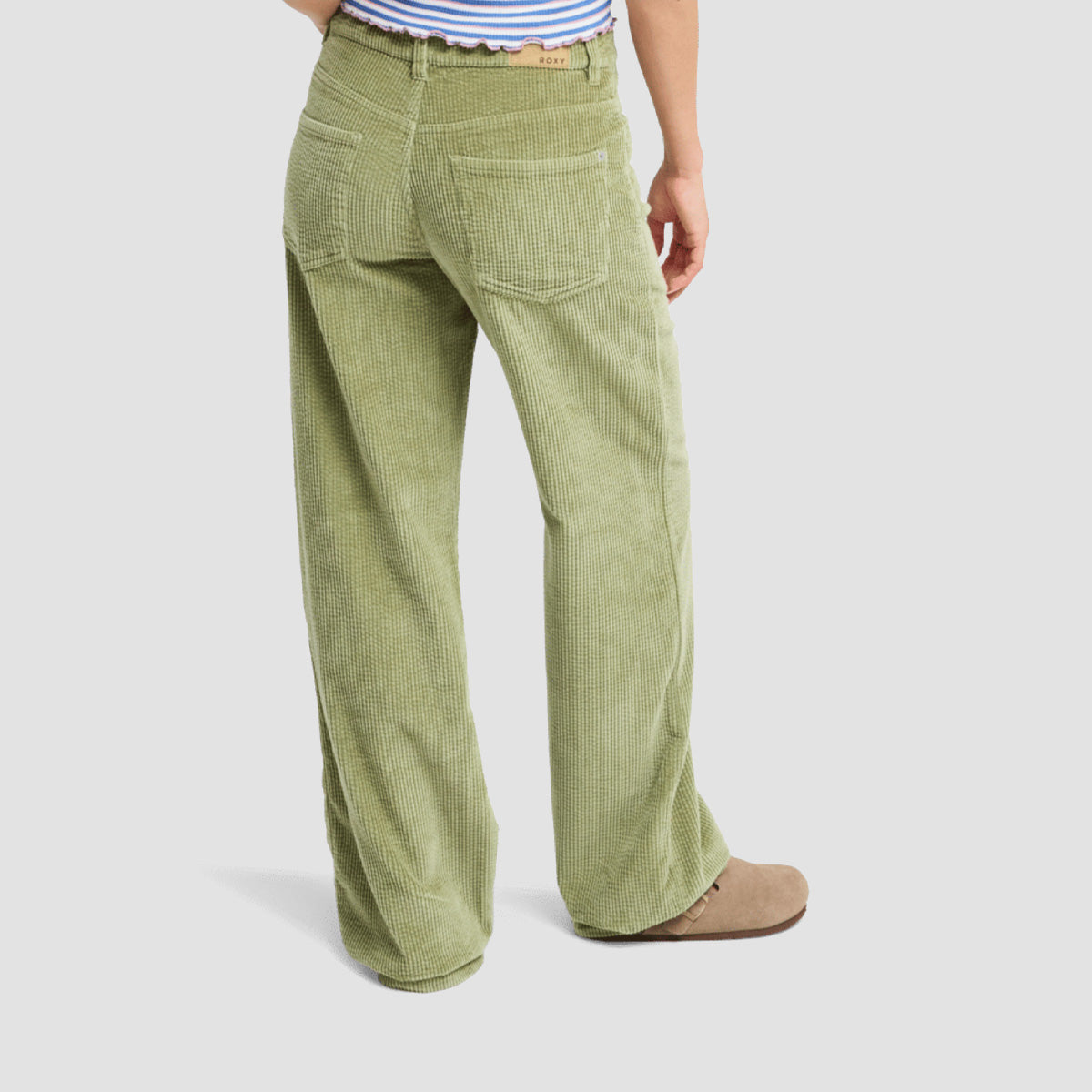 Roxy Down Patrol Corduroy Pants Oil Green - Womens