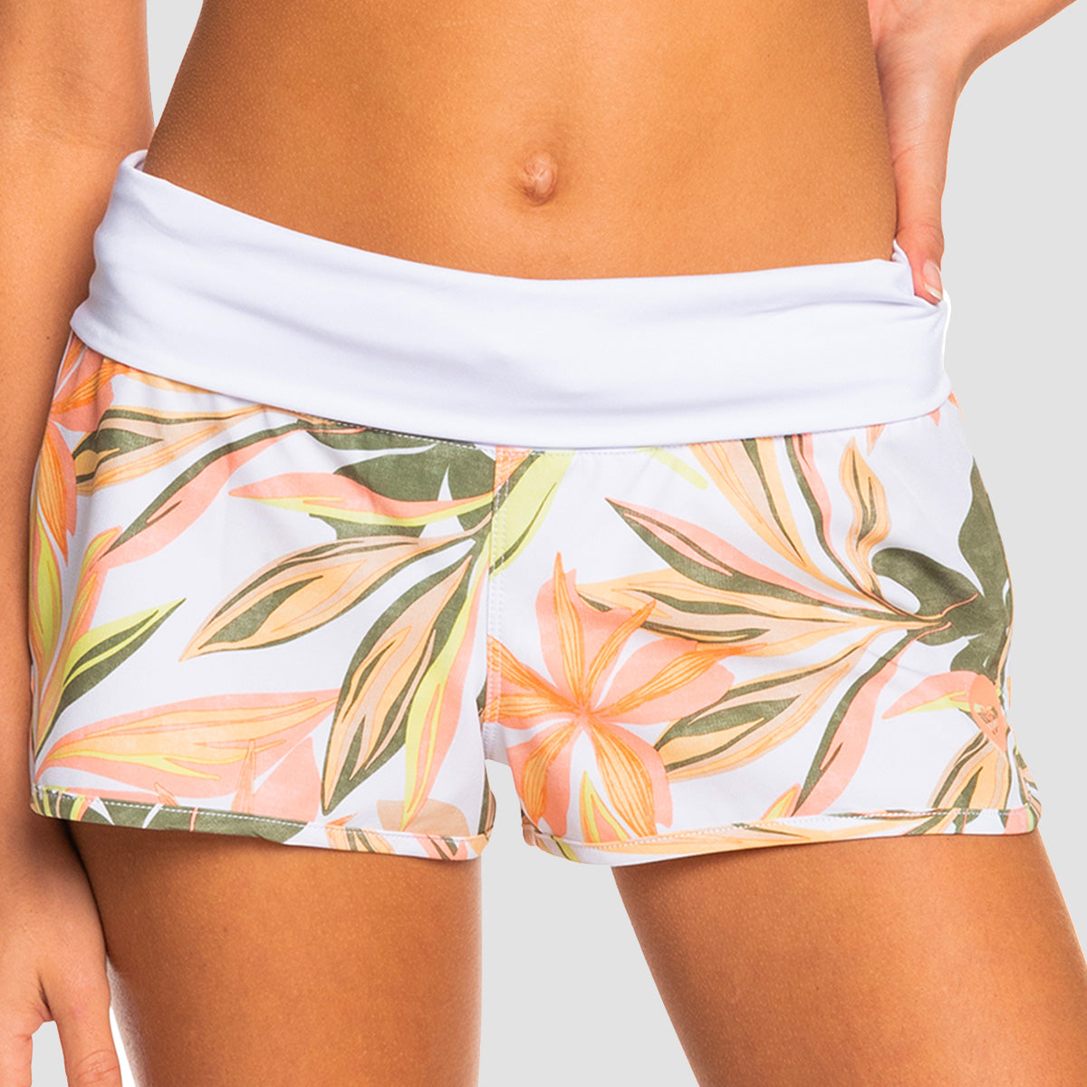 Roxy Endless Summer Printed 2" Boardshorts Bright White Subtly Salty Flat - Womens