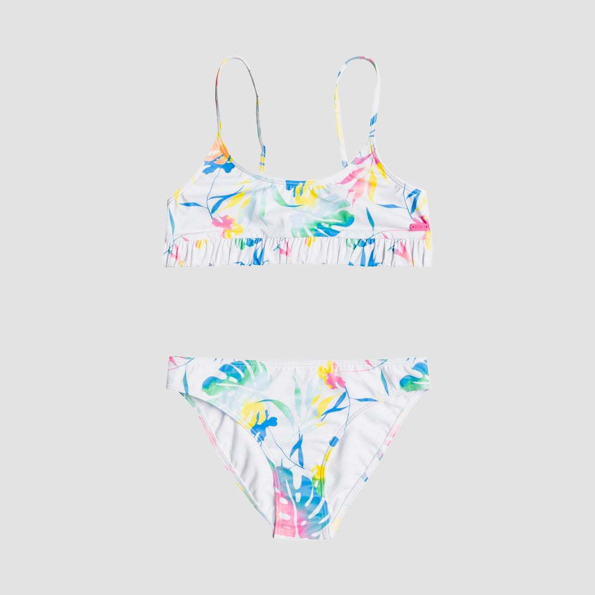 Roxy Good Romance Bralette Bikini Set Bright White S Surf Trippin - Girls