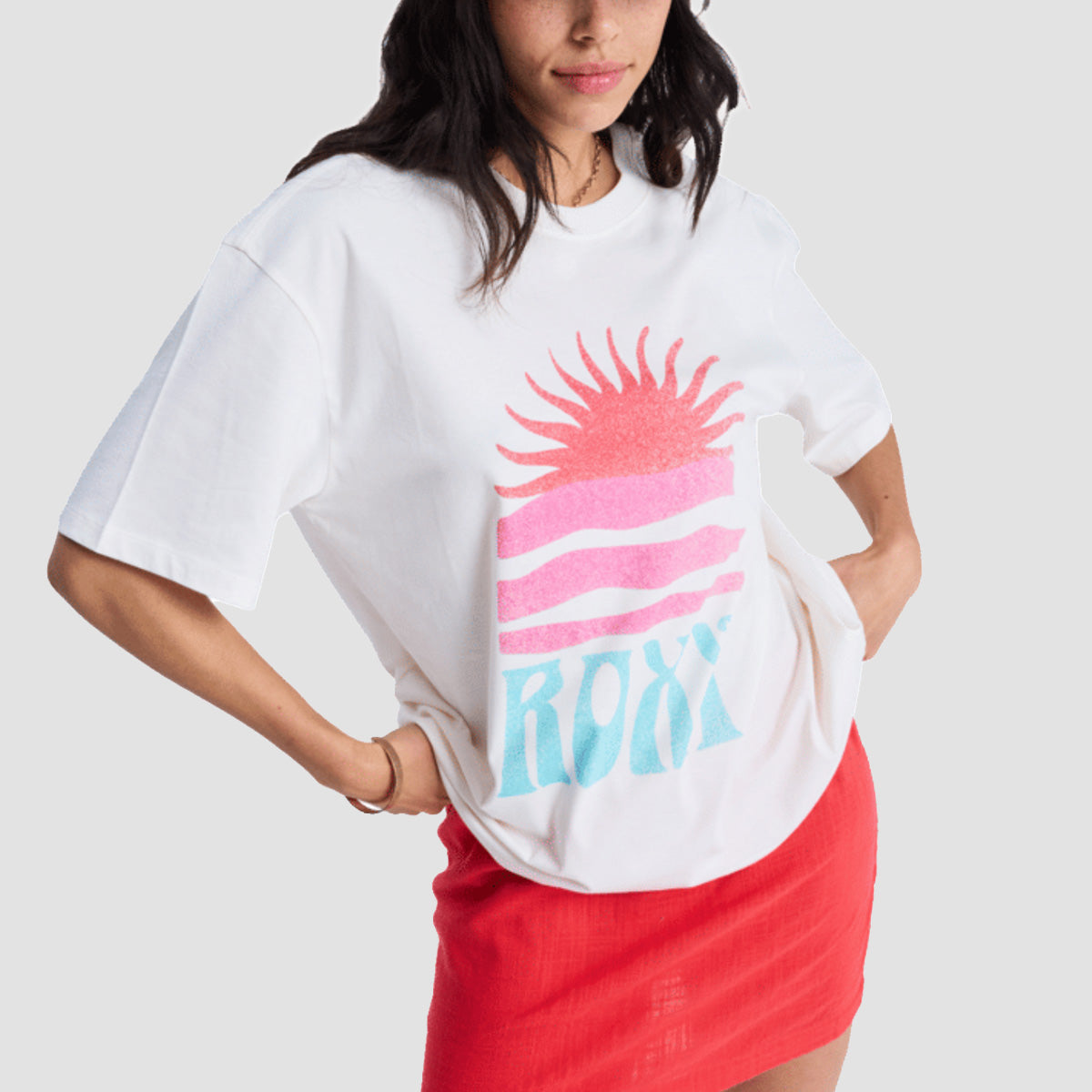 Roxy Hangloose Poster T-Shirt Coconut Milk - Womens