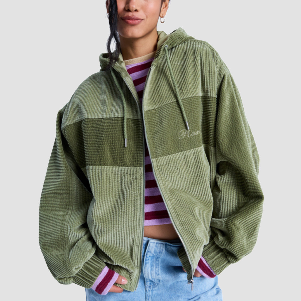 Roxy Have A Blast Boxy Oversized Jacket Oil Green - Womens