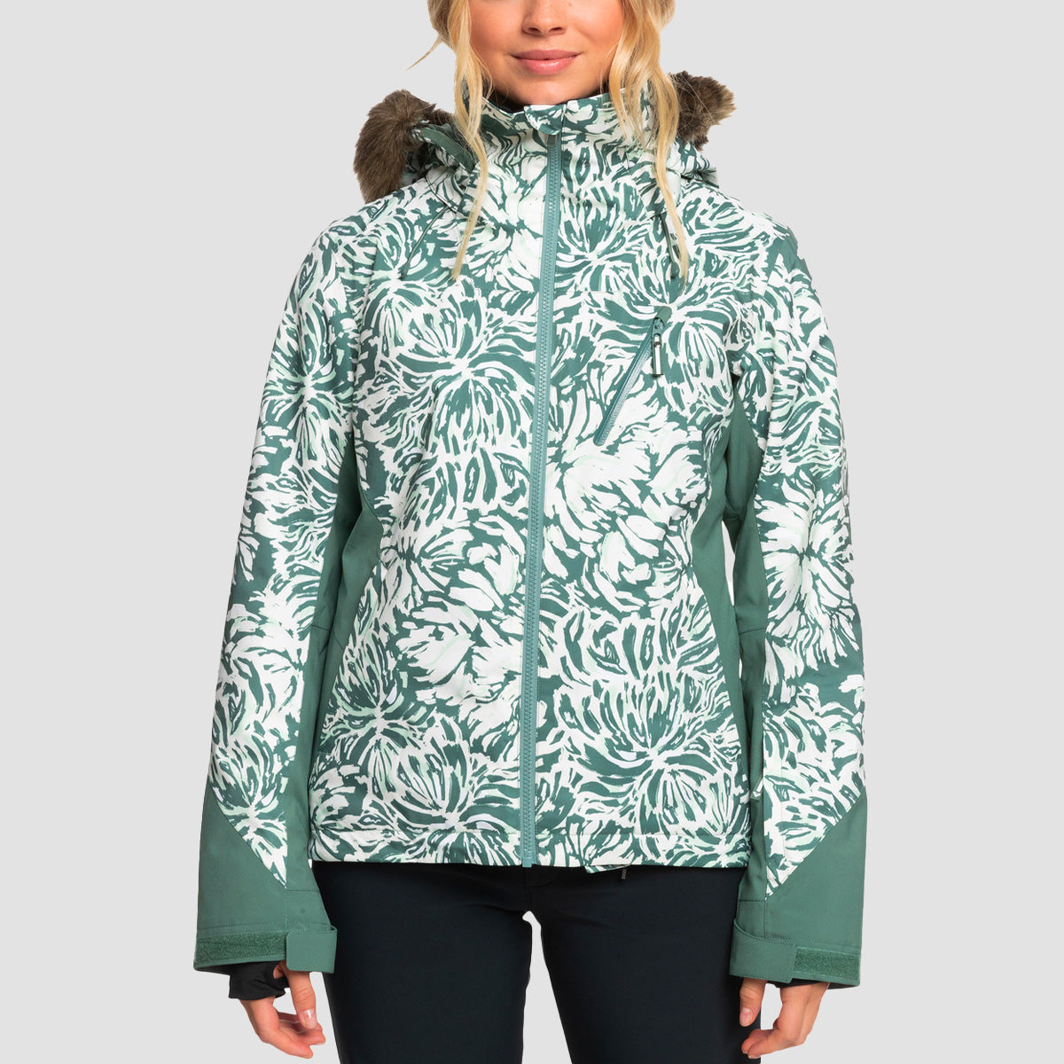 Roxy Jet Ski Premium 15K Snow Jacket Dark Forest Wild - Womens