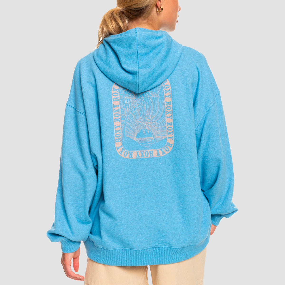 Roxy Lights Out Pullover Hoodie Azure Blue - Womens