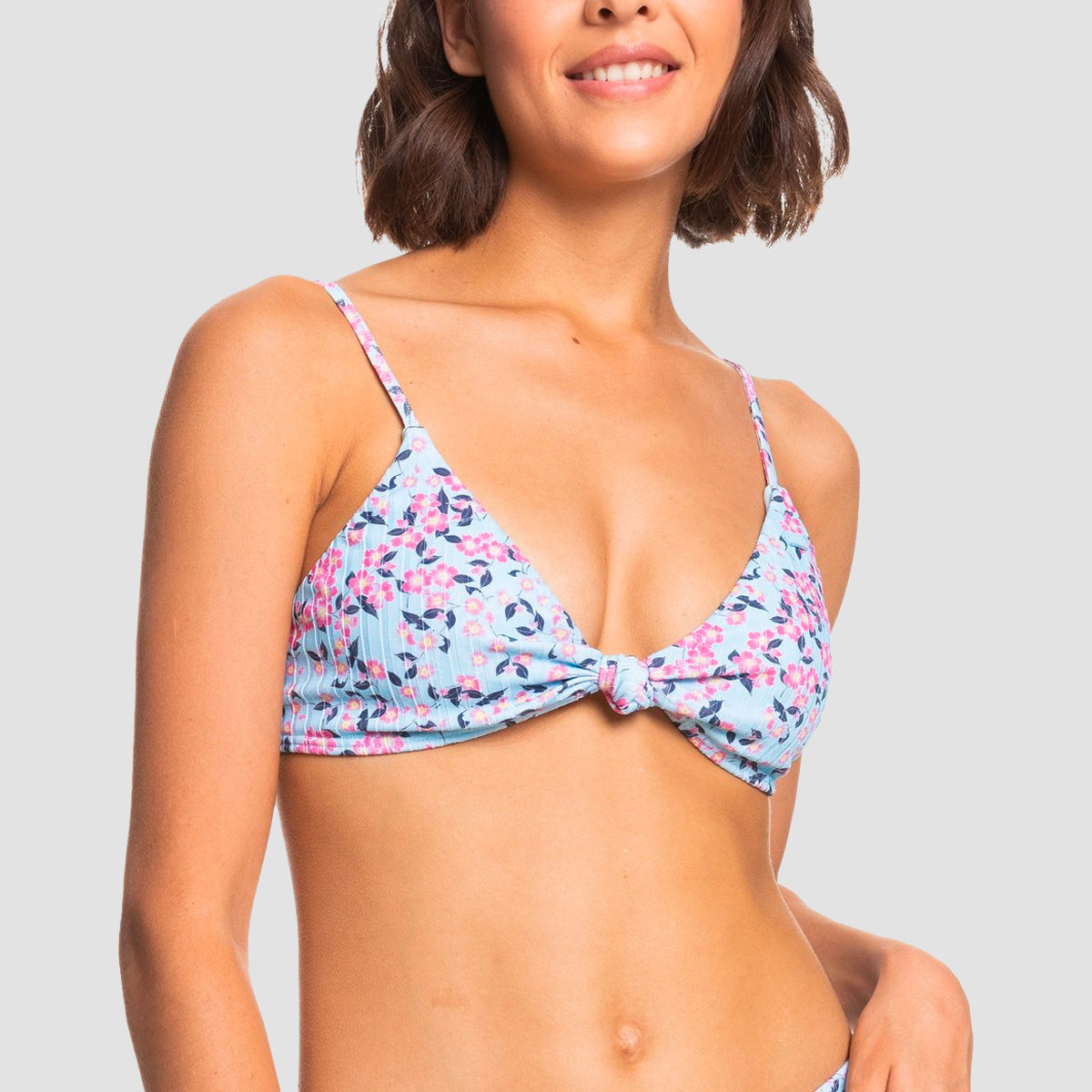 Roxy Love Rib Monyca Triangle Bikini Top Cool Blue S Very Blossom - Womens