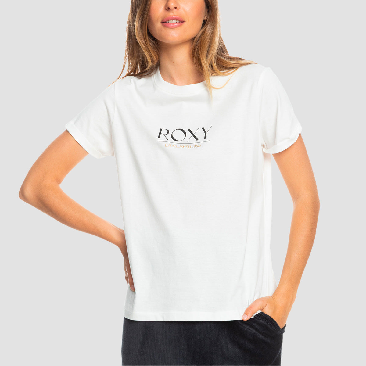 Roxy Noon Ocean A T-Shirt Snow White - Womens