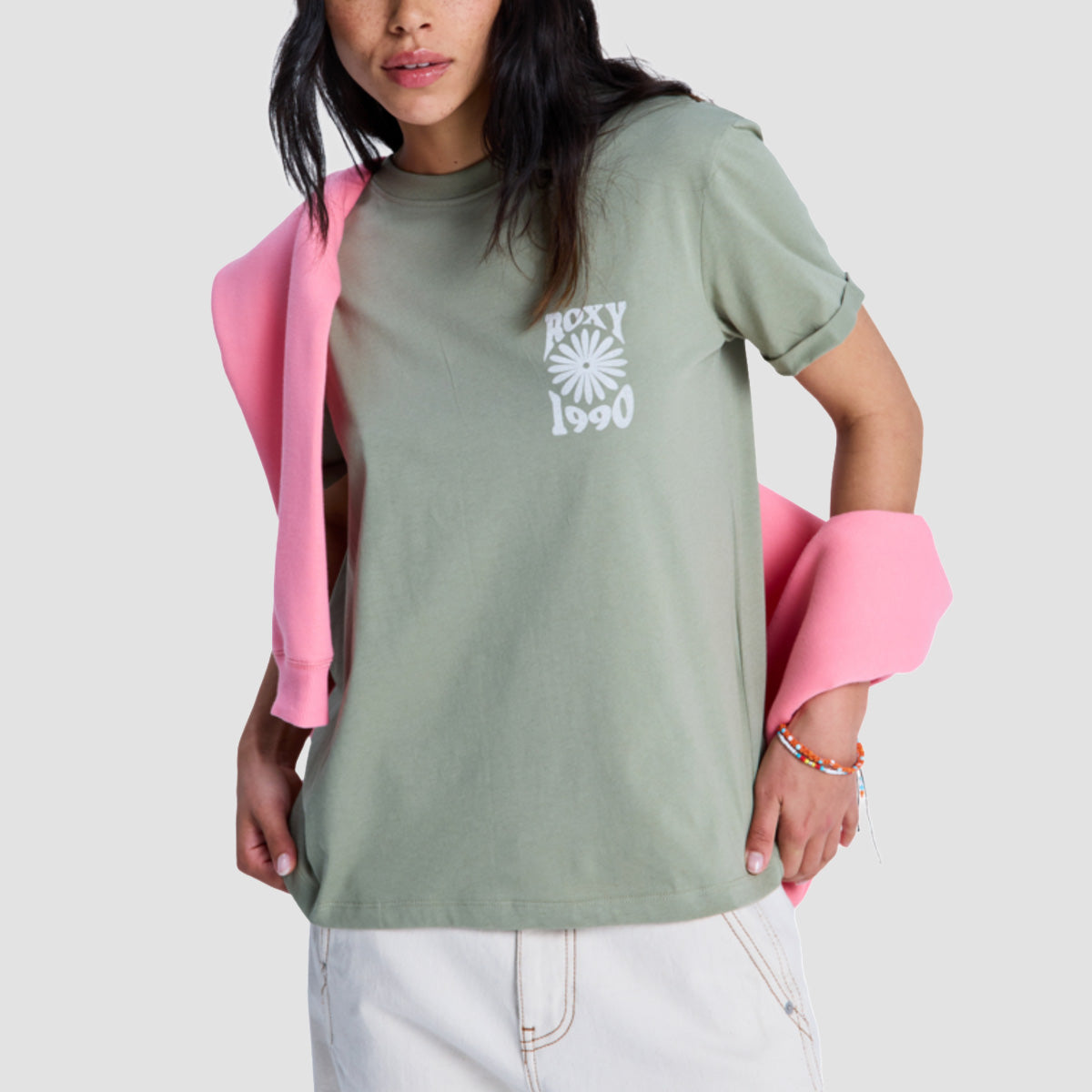 Roxy Ocean Regular FB T-Shirt Oil Green - Womens